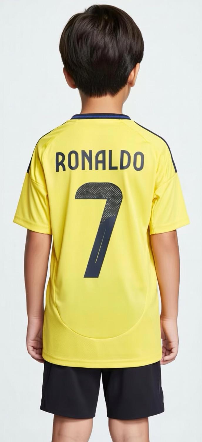 Ronaldo Alnassr yellow Home kids sets