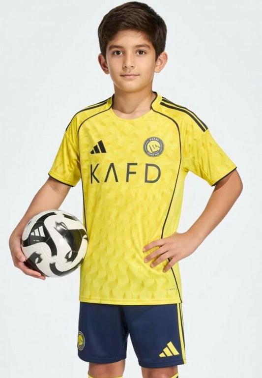 Ronaldo Alnassr yellow Home kids sets